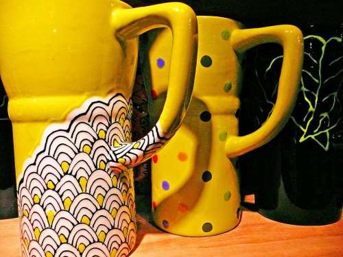 Ceramic Cups Dishes Mug Beverage Pottery Kitchen