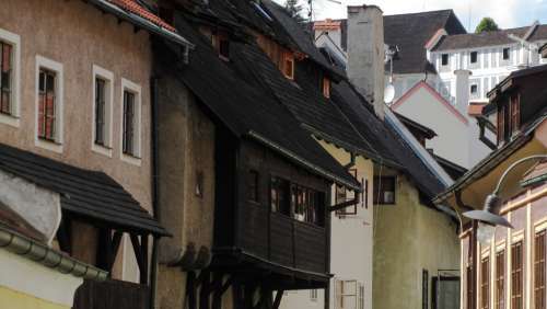Cesky Krumlov Český Krumlov Roofs Old Houses City