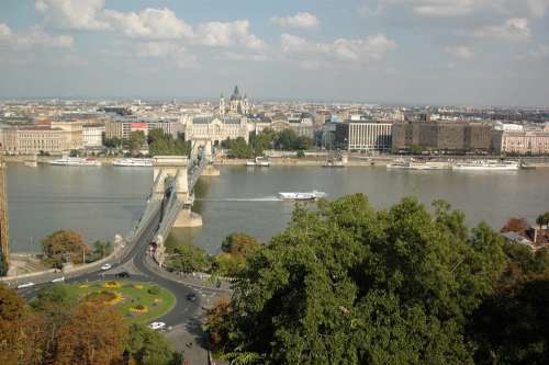 Chain Bridge Budapest Hungary Bridge Danube River