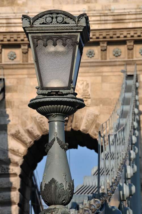Chain Bridge Budapest Hungary Bridge Light