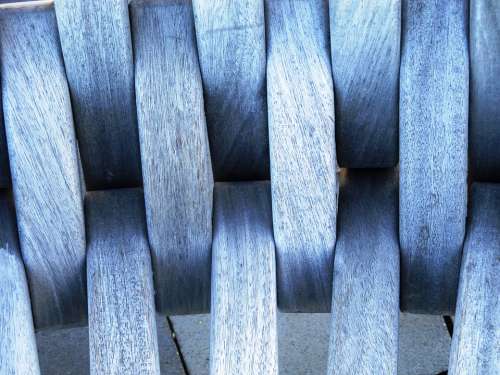 Chair Wood Furniture Battens Close Up Brown Grey