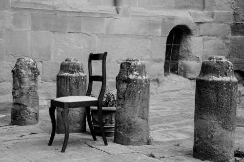 Chair Black And White Ancient Borgo Italy Glimpse