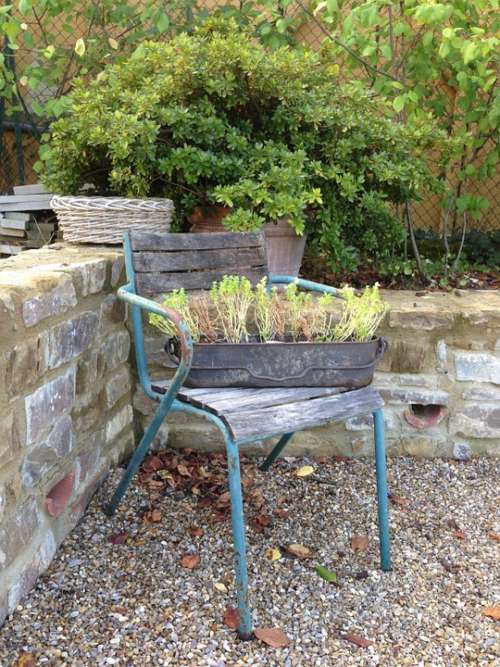 Chair Vintage Garden Shabby