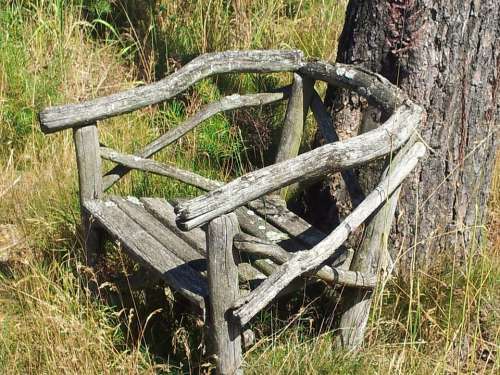 Chair Wooden Chair Old Rots Hunter Was Hunter Seat