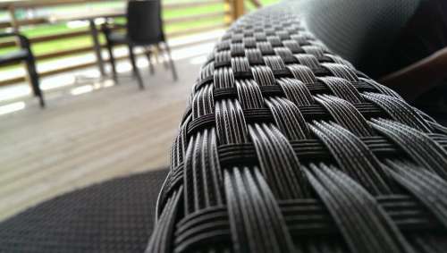 Chair Braided Black Outdoor Outside