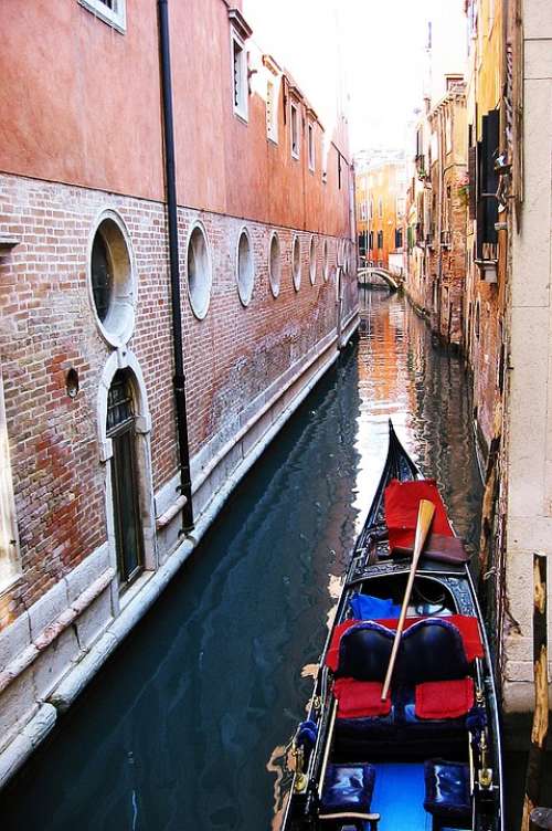 Channel Venice Italy Gondola Boat