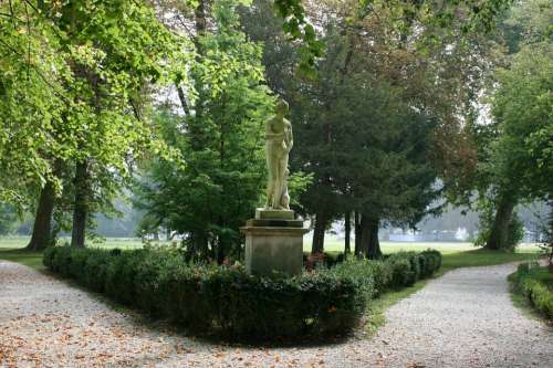 Château De Chantilly Garden Garden Statue Trees