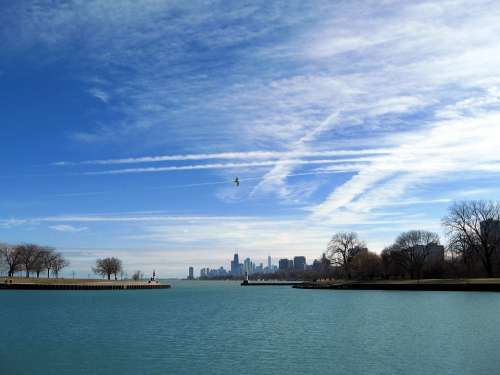 Chemtrails Sky Blue Contrails Chicago Clouds