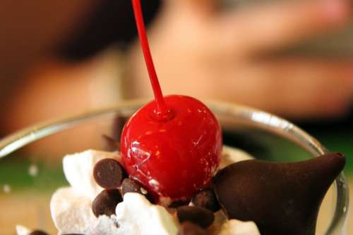 Cherry Chocolate Sweet Dessert Fruit Red Cherry