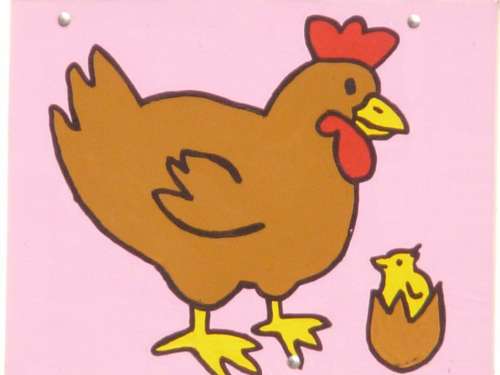 Chicken Chicks Comic Figure Image Paint