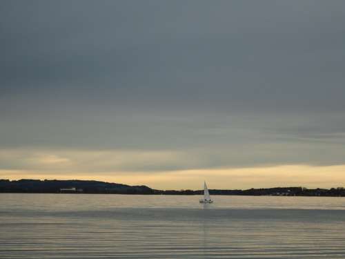 Chiemsee Bavaria Upper Bavaria Water Horizon Sky