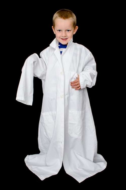 Child Kid Boy Coat White Doctor Laboratory