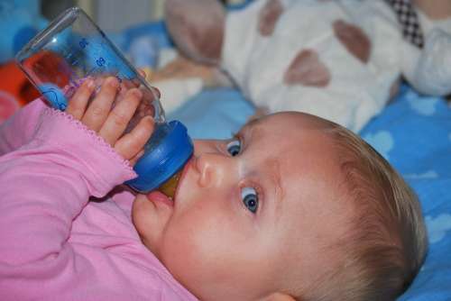 Child Baby People Drinking Girl Drink Bottle