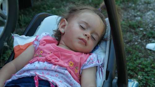 Child Girl Sleep Summer Face Quiet Rest Sweet