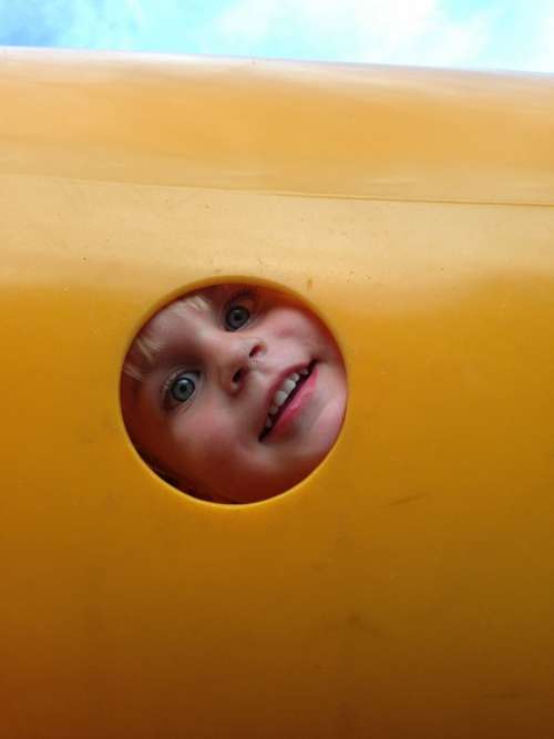 Child Play Playground Yellow Happy Playing Fun