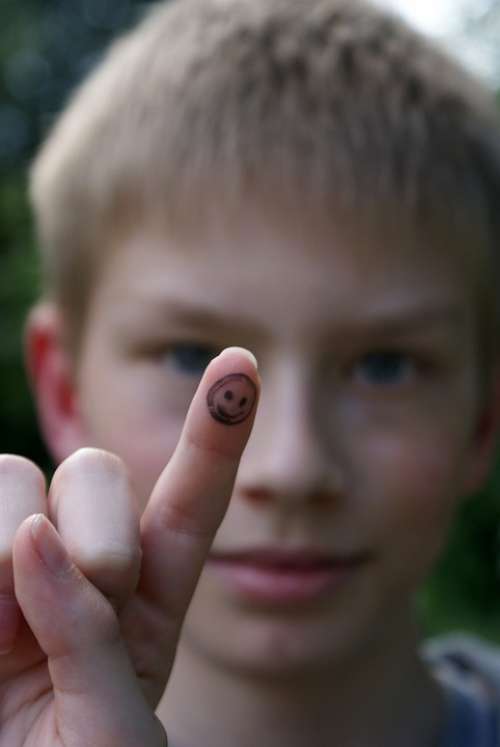 Child Finger Smiley Positive Success School Learn
