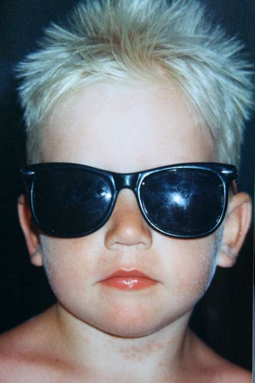 Child Sunglasses Blond Cool Boy Human