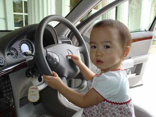 Child Car Thailand Asia Driving Girl Infant