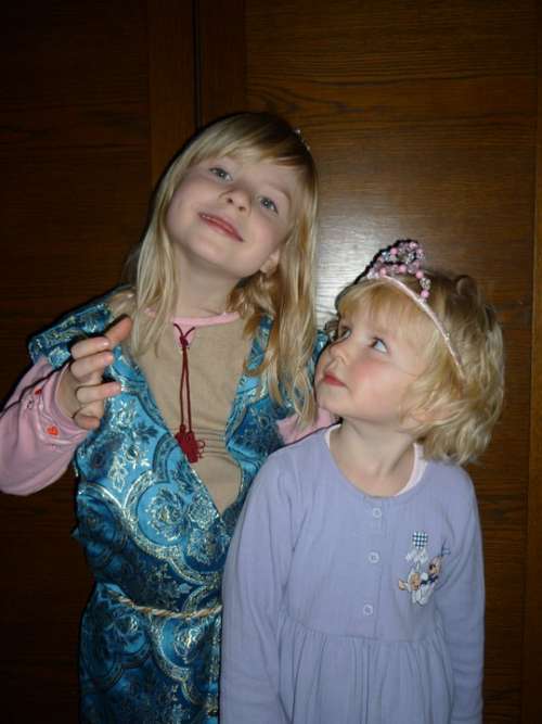 Children Girl Play Princesses Smile Child Blond