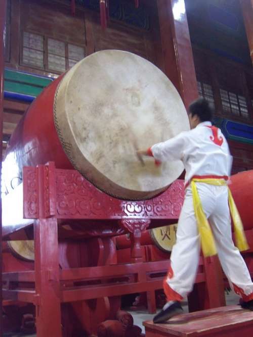 China Chinese Drums Drum Tower Shanghai Asia