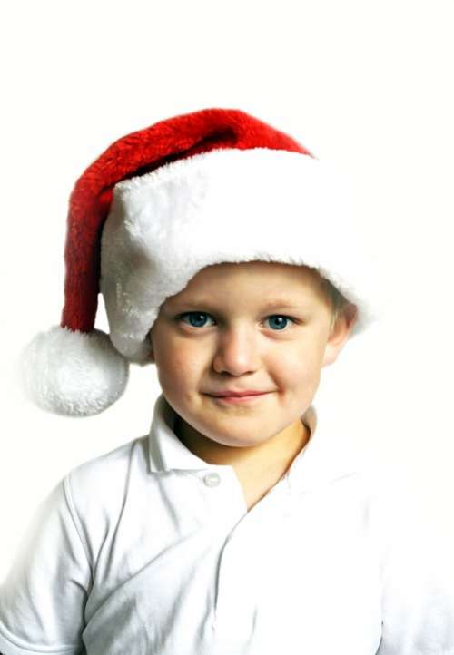 Christmas Boy Child Kid People Season Cap White