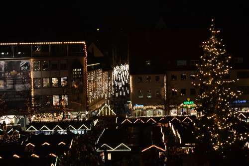 Christmas Market Ulm Lights Advent Night Dark