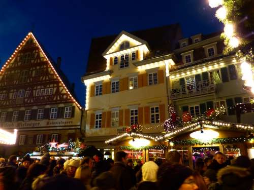 Christmas Market Esslingen Mood Historic Center