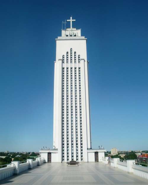 Church Skyscraper Architecture White Cross Sky