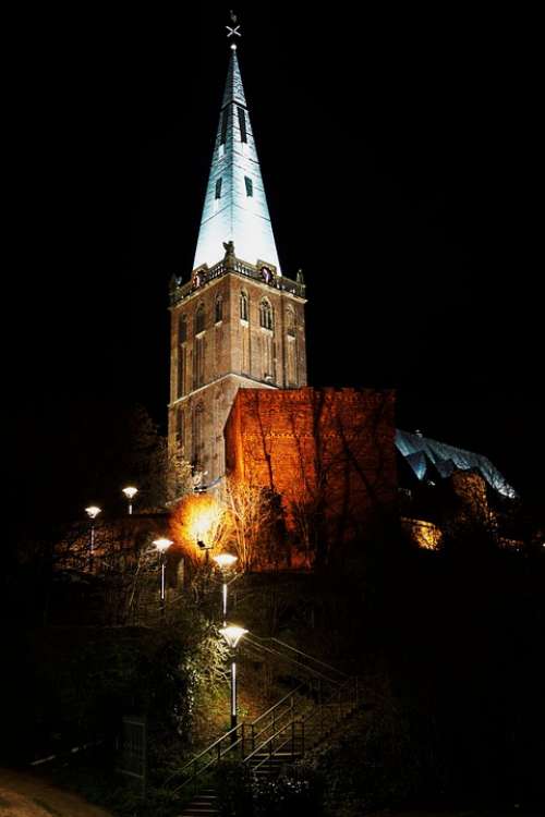 Church Night Heinsberg Light Lights Cathedral