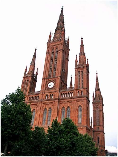 Church Cathedral Architecture Clock Germany