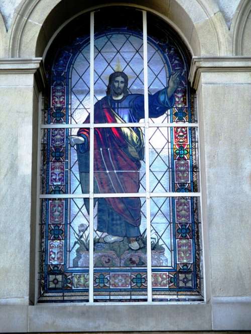 Church Building Sand Stone Window Painted Color