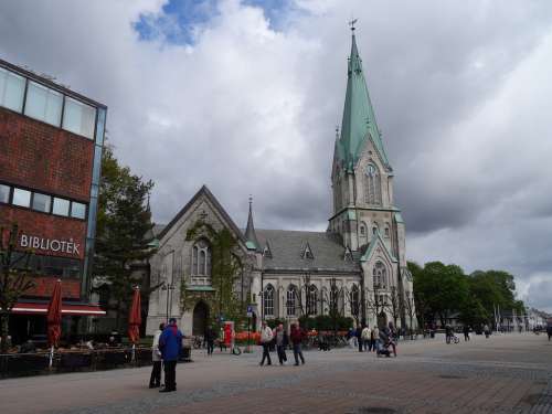 Church Clouds Building Cross Cathedral Norway