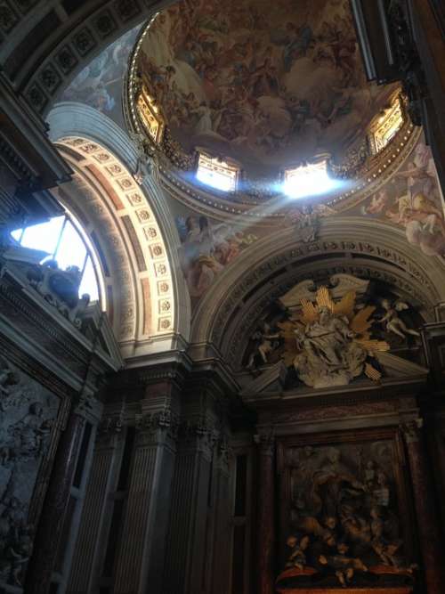 Church Frescoes Light Fresco Sculptures Columns