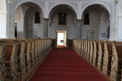 Church Benches Chapel Input Entrance Portal Entry