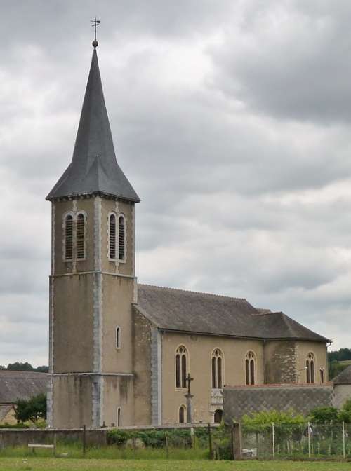 Church France Vielle Adour Pitched Roof