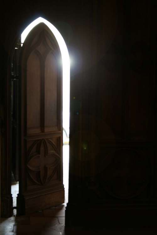 Church Door Reflection Light
