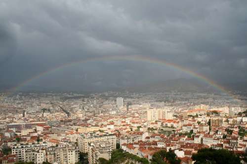 City Marseille France Rainbow