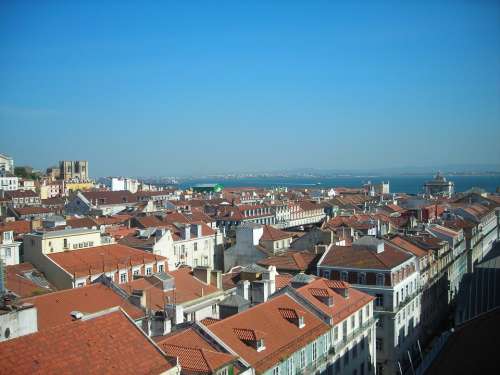 City View Roof Portugal Lisbon Lisboa Sea
