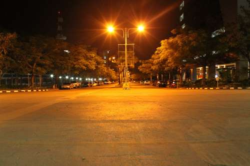 City Night Nobody Road Empty Alone