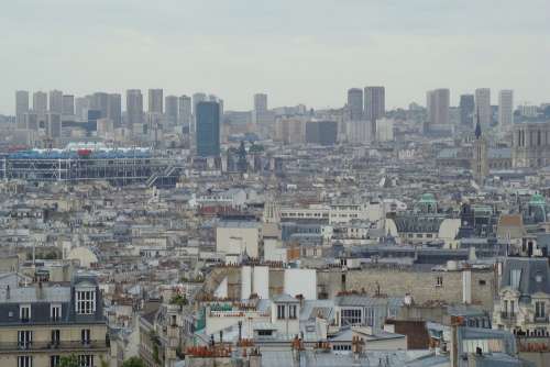 City Panorama Paris France Buildings View