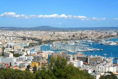 City Palma Majorca Spain Port Ships Boats