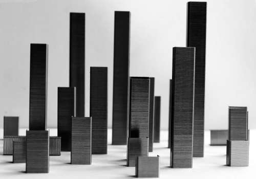 City Abstract Model Black White Staples Imaginary