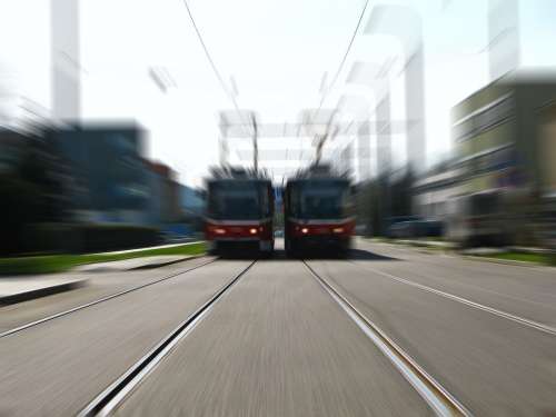 City Traffic Traffic Tram Trails Motion