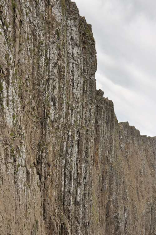 Cliff Basalt Mountain Steep Rock Formation Erosion