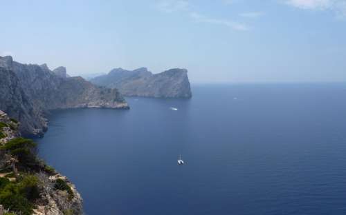 Cliffs Mallorca Spain Rock Sea Blue Mediterranean