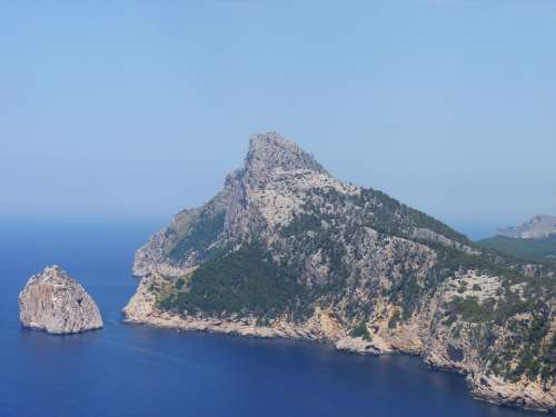 Cliffs Mallorca Spain Rock Sea Blue Mediterranean