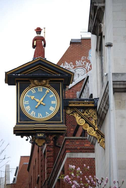 Clock Time Ornate Gilded Old Antique