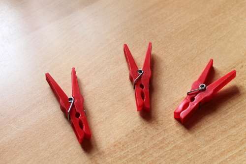 Clothespins Red Clamp Plastic