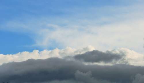Clouds Bank White Grey Linear Sky Blue