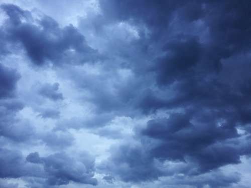 Clouds Forward Gloomy Storm Sky Blue Evening Sky